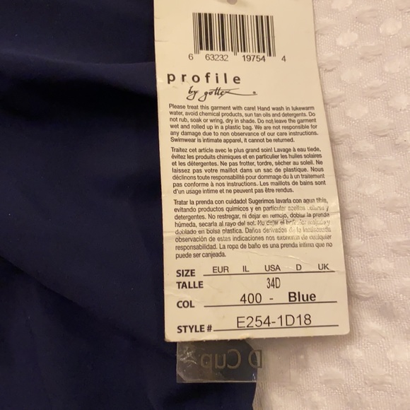 NEW! PROFILE GOTTEX Navy Pink Ruffle Tankini Top - Picture 11 of 17